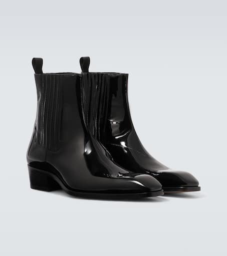 Patent leather Chelsea boots