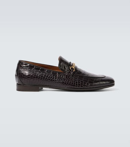 Gigi croc-effect leather loafers