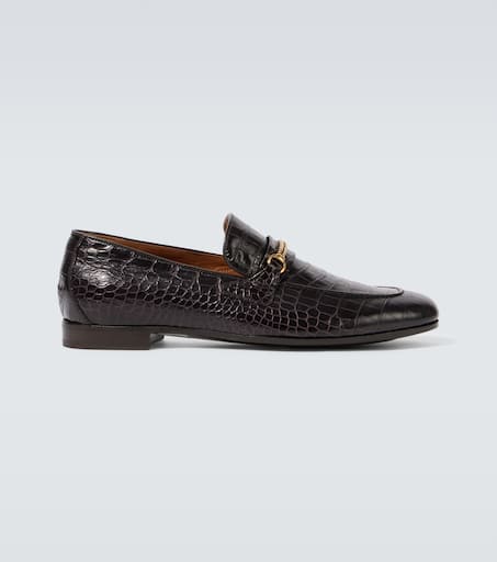 Gigi croc-effect leather loafers