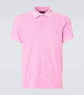 Cotton-blend terry polo shirt