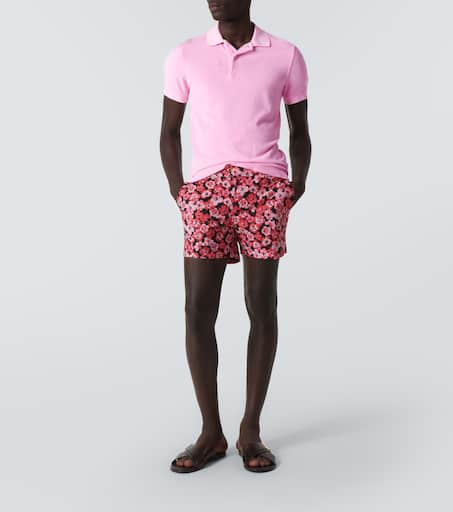 Cotton-blend terry polo shirt