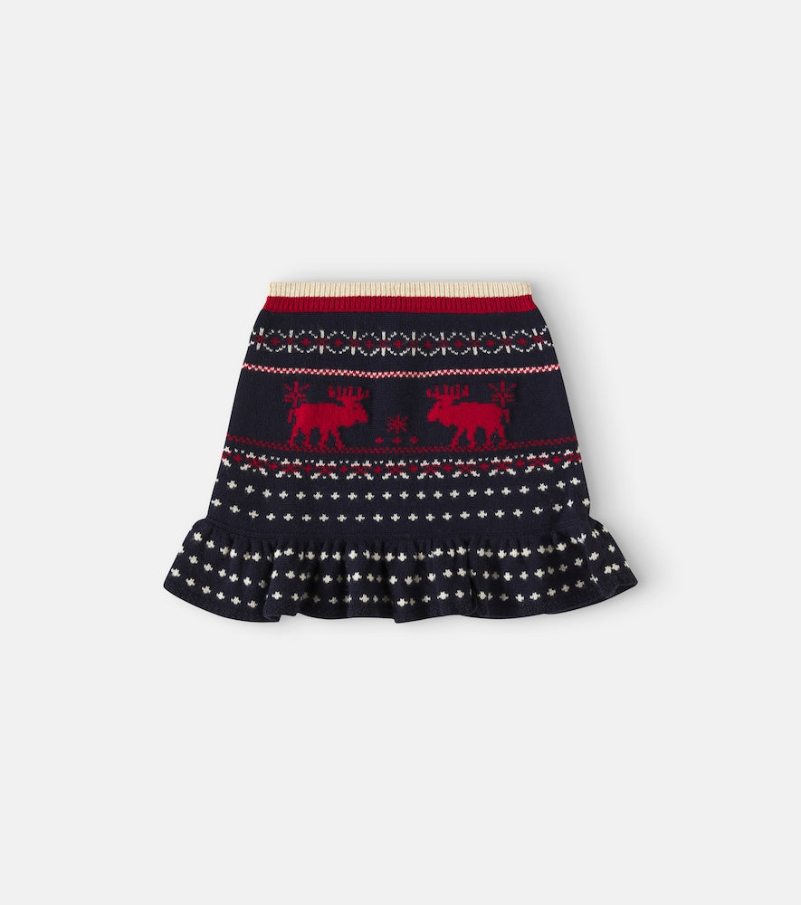 Cotton and wool skirt