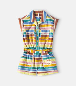 Everley striped cotton playsuit
