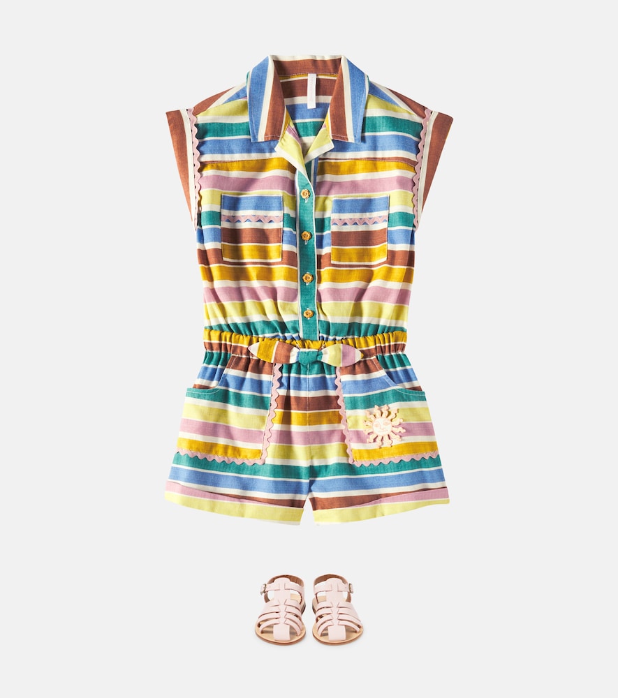 Everley striped cotton playsuit