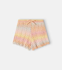 Tallow chevron cotton-blend shorts