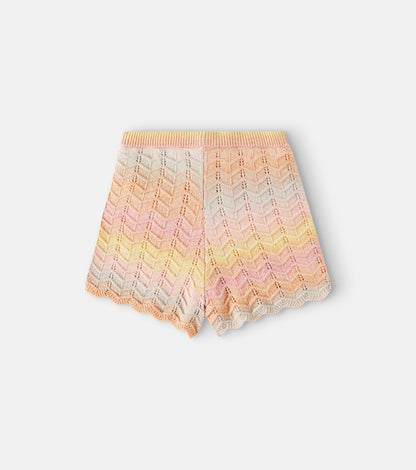Tallow chevron cotton-blend shorts