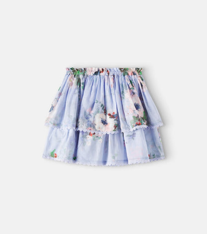 Everley tiered cotton skirt