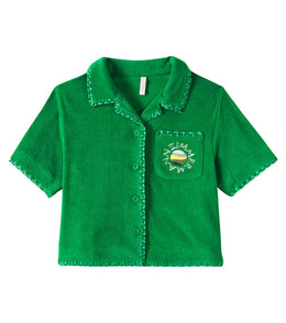 Everley cotton-blend terry top