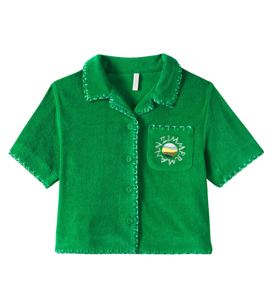 Everley cotton-blend terry top