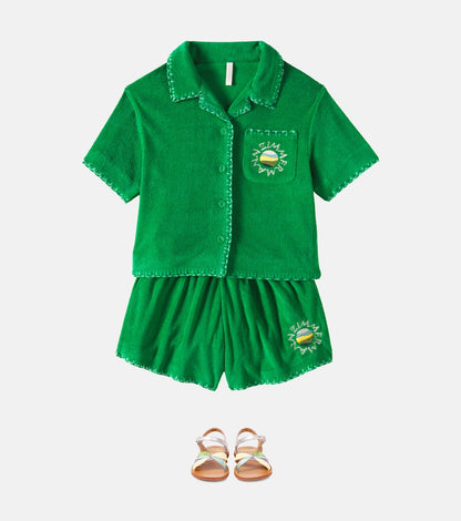 Everley cotton-blend terry shorts