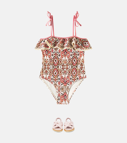 Wylie ruffled printed swimsuit