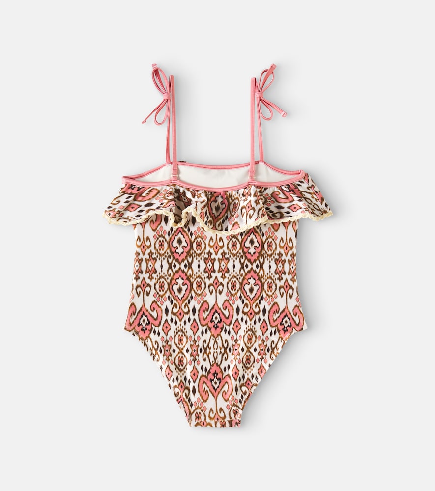 Wylie ruffled printed swimsuit