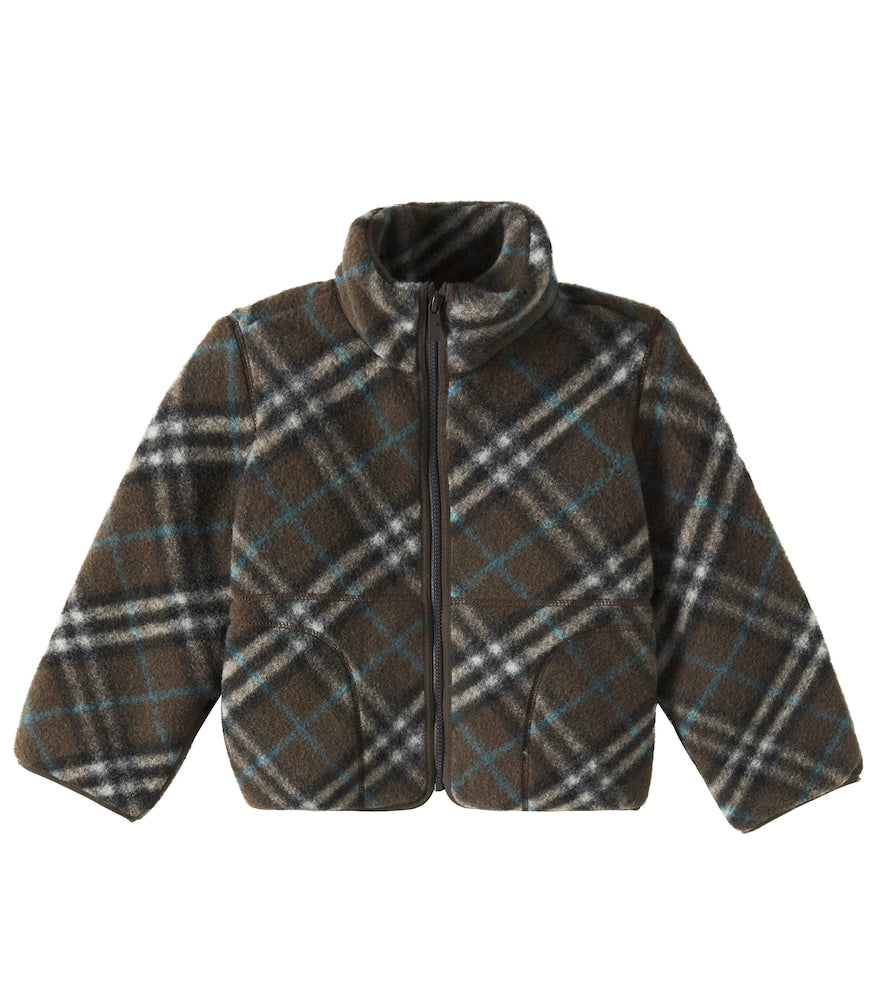 Burberry Check wool-blend fleece jacket