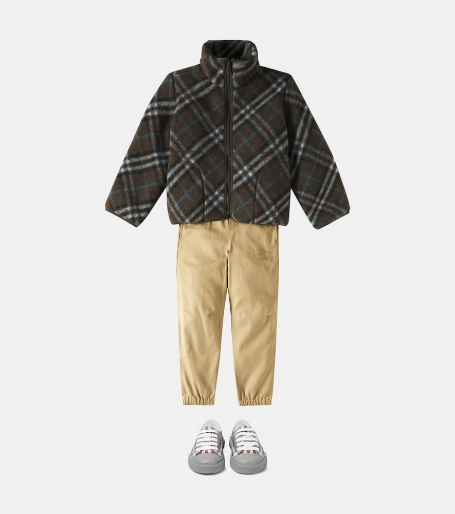 Burberry Check wool-blend fleece jacket