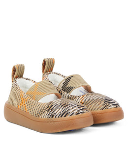 Burberry Check knitted Mary Jane flats