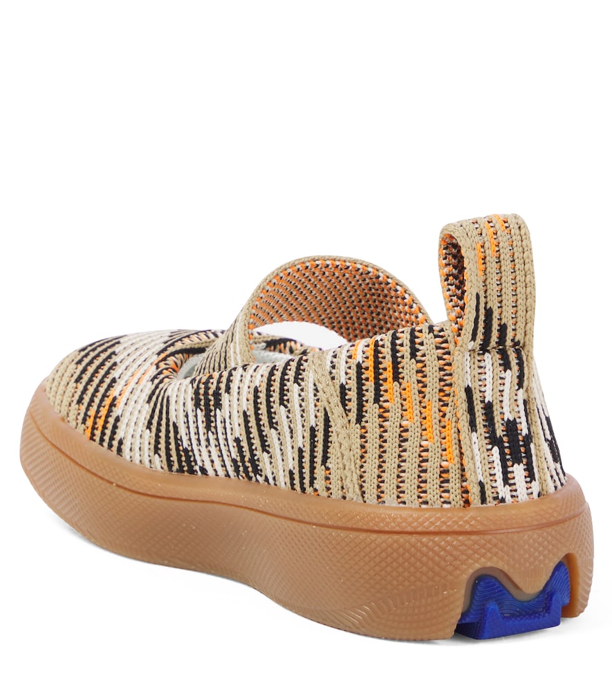 Burberry Check knitted Mary Jane flats