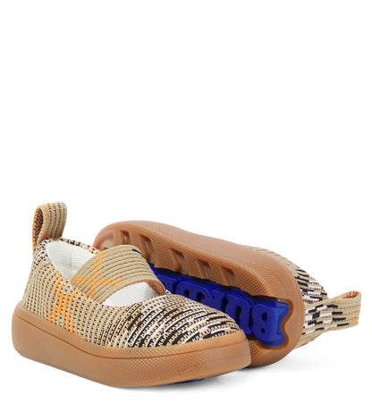 Burberry Check knitted Mary Jane flats