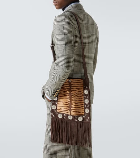 Nellcôte fringed calf hair shoulder bag