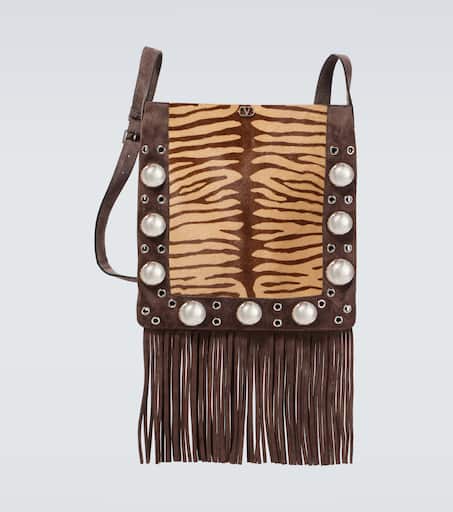 Nellcôte fringed calf hair shoulder bag