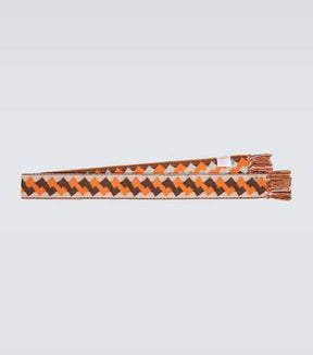Fringed jacquard scarf