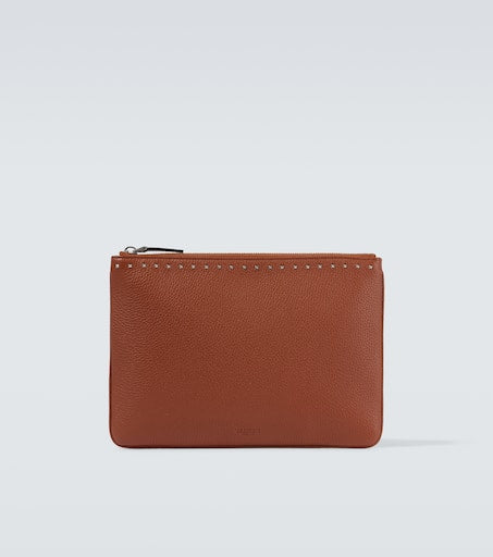 Rockstud leather pouch