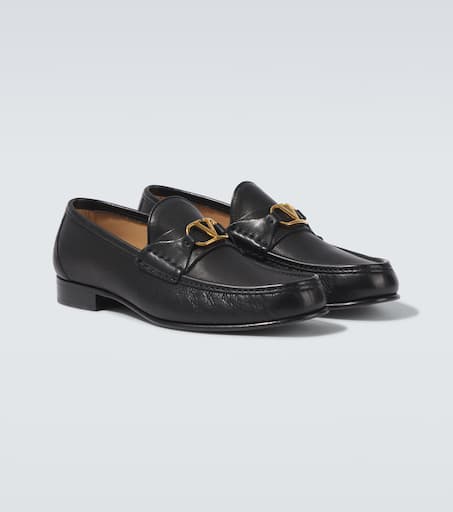 VLogo Signature leather loafers