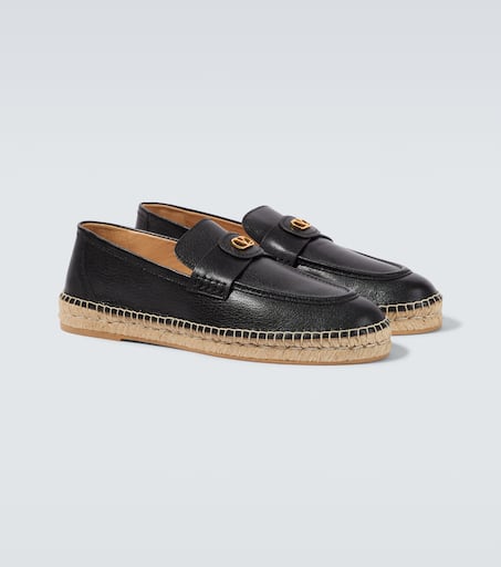 VLogo leather espadrilles