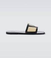 VLogo leather slides