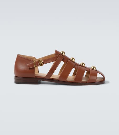 Studded leather fisherman sandals