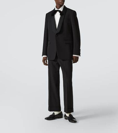 Lace-trimmed cotton muslin tuxedo shirt