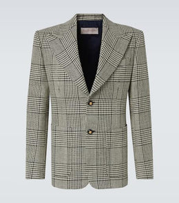 Houndstooth virgin wool blazer