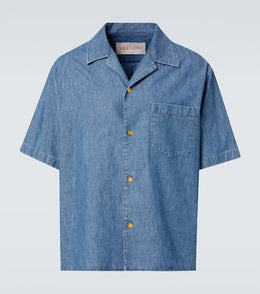 Denim bowling shirt