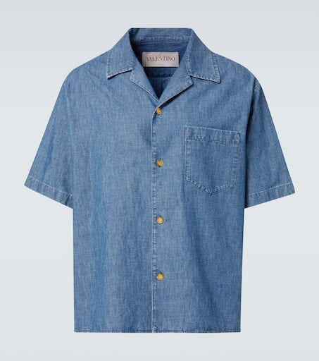 Denim bowling shirt
