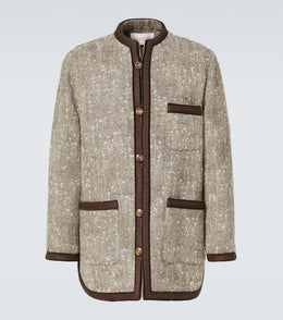 Melange wool-blend jacket