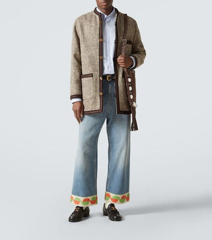 Melange wool-blend jacket