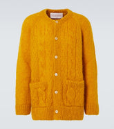 Cable-knit mohair-blend cardigan