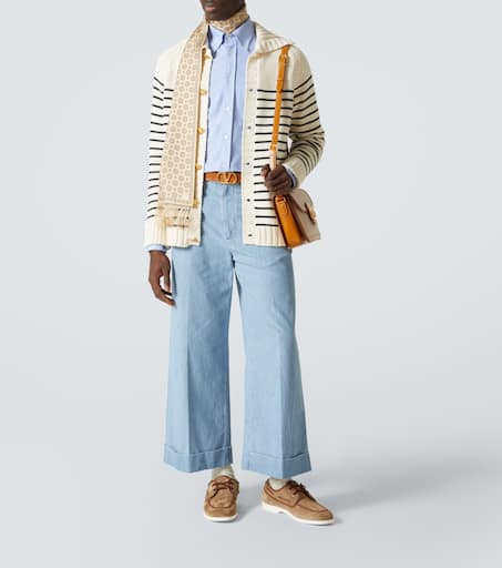 VLogo Signature striped cotton cardigan