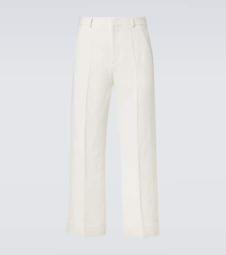 Cotton and linen wide-leg pants