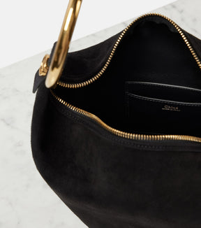 Bracelet Medium suede shoulder bag
