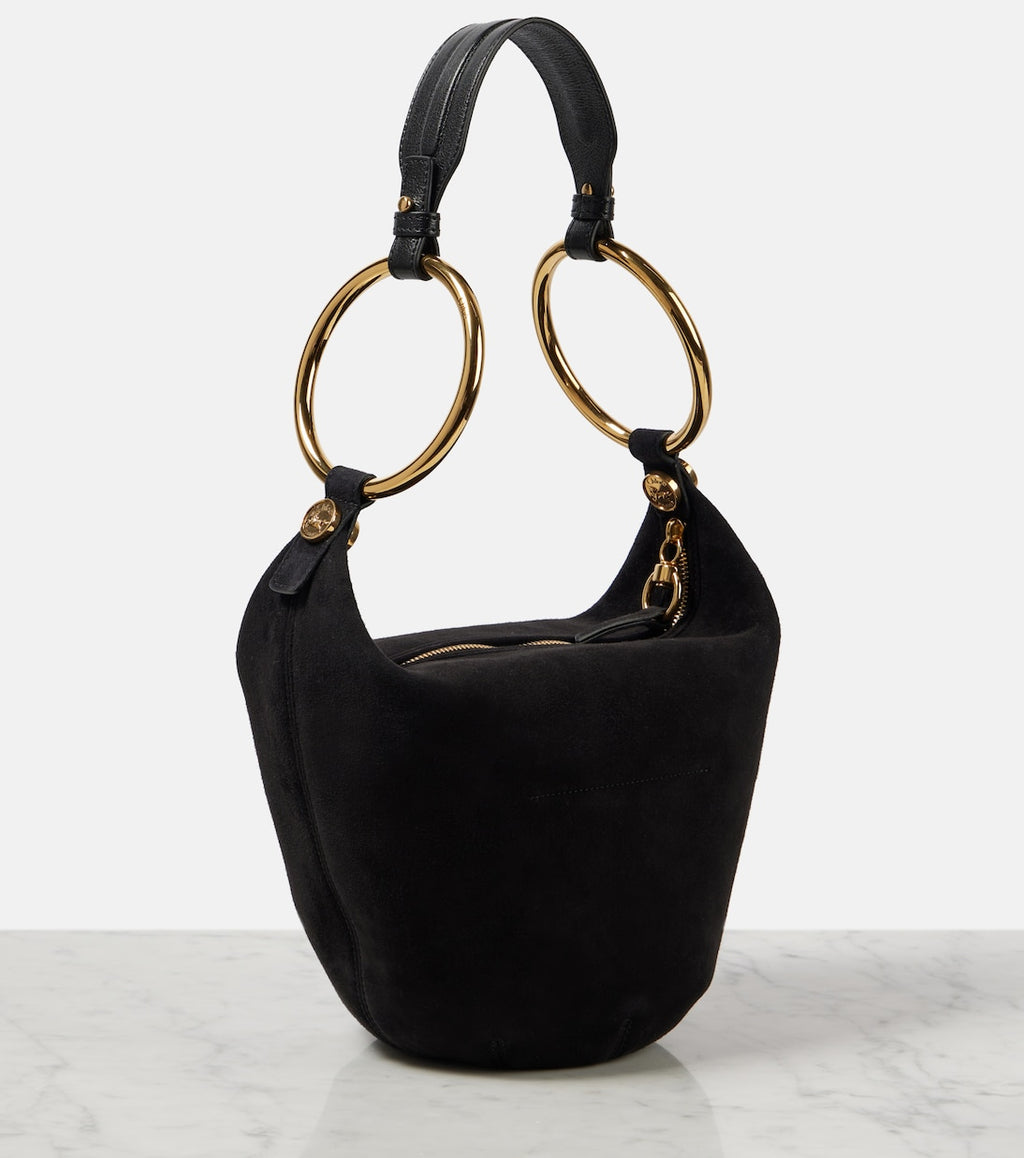 Bracelet Medium suede shoulder bag