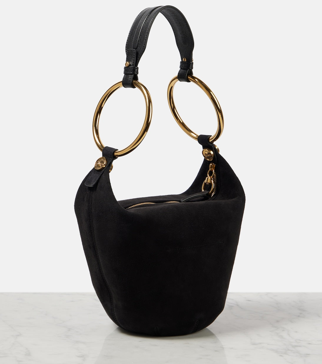 Bracelet Medium suede shoulder bag