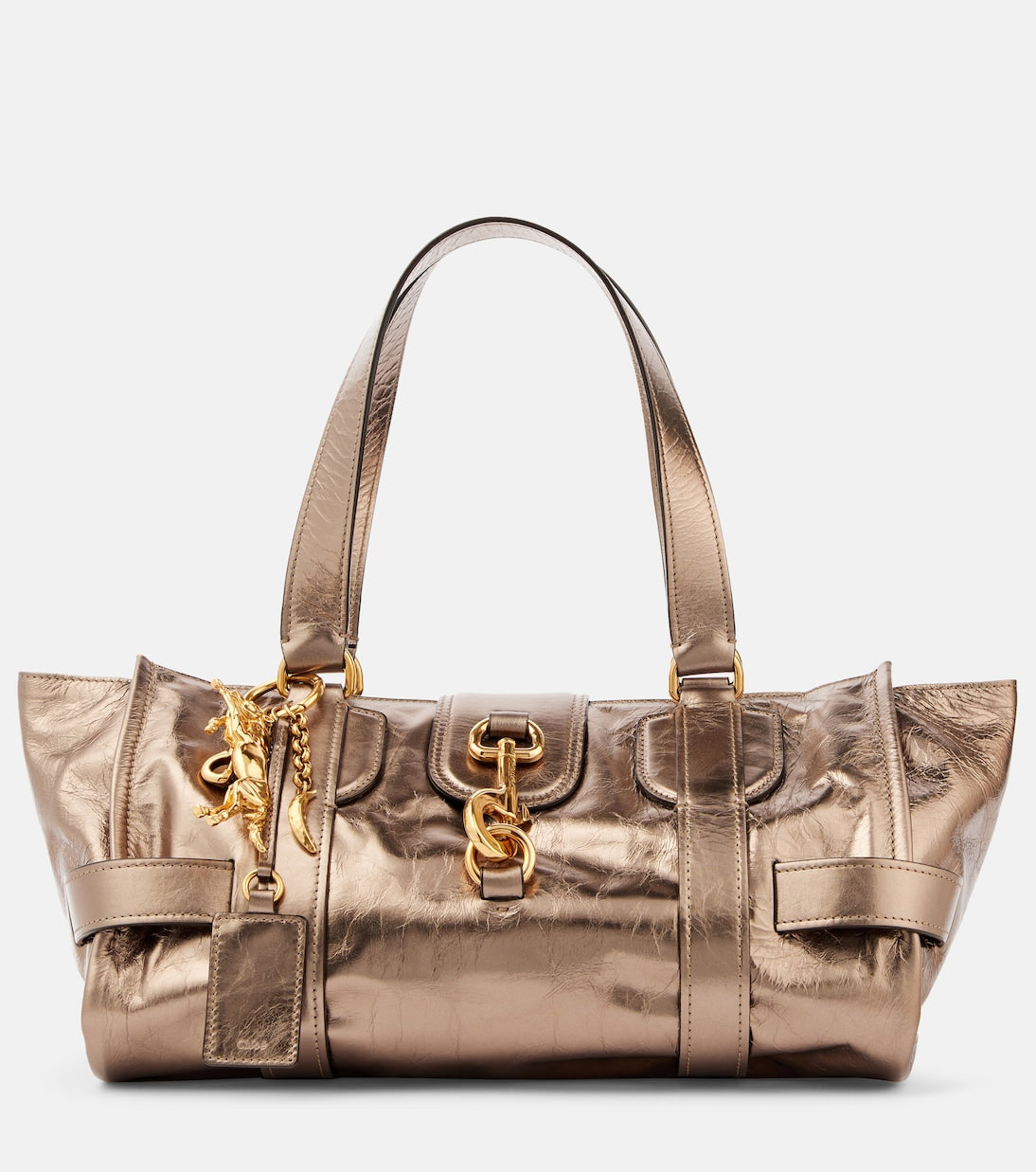 Kerala 25 Large metallic leather tote bag