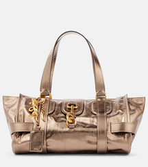 Kerala 25 Large metallic leather tote bag