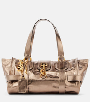 Kerala 25 Large metallic leather tote bag