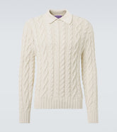 Cable-knit cotton-blend sweater