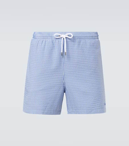 Amalfi logo striped swim trunks