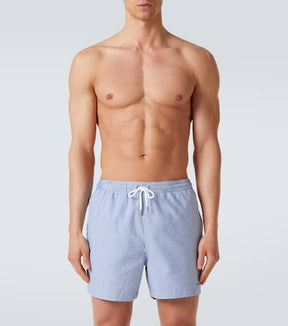 Amalfi logo striped swim trunks