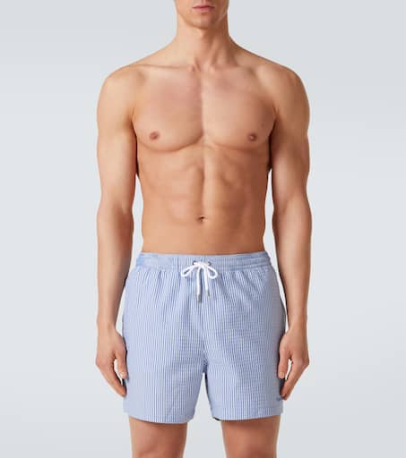 Amalfi logo striped swim trunks