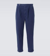 Cotton twill tapered pants