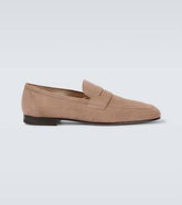 Suede penny loafers